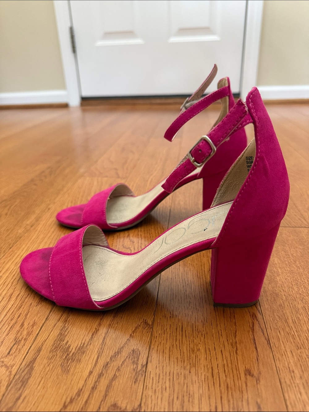 Sugar 3” Fuchsia Suede Open-Toe Ankle-Strap Heels